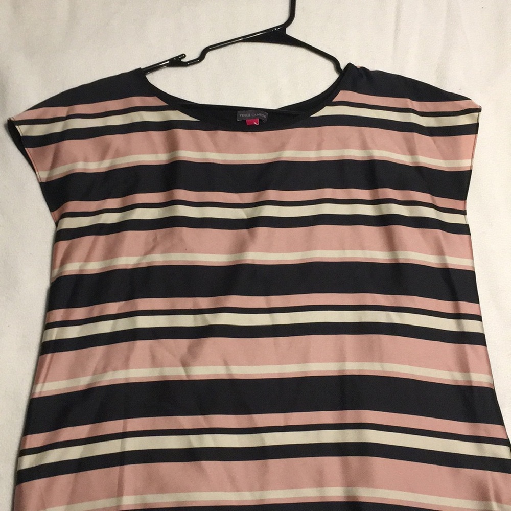 Pink striped blouse by Vince Camuto